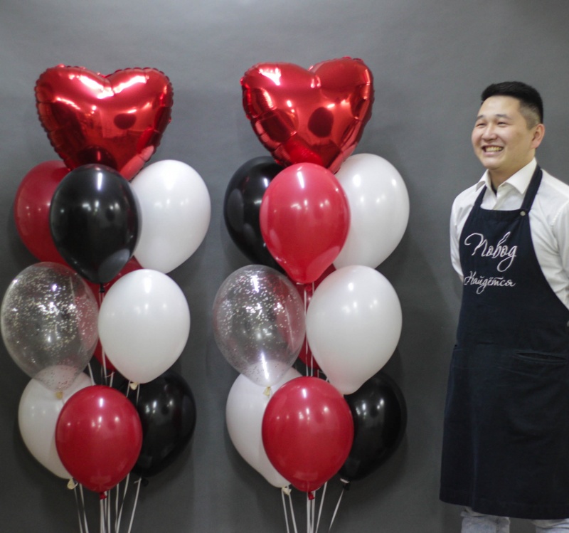 Воздушные шары Облако шаров "В объятьях ночи" 