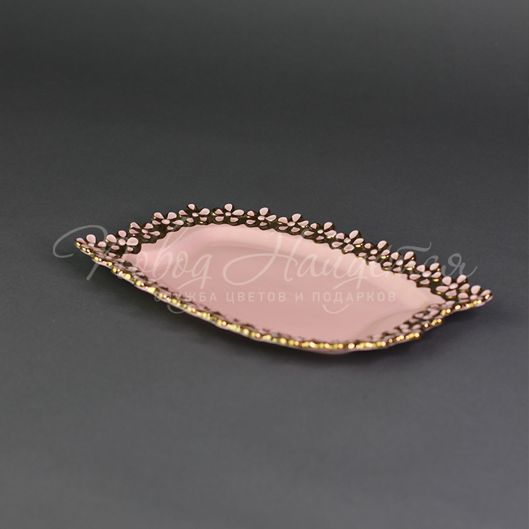 Сувениры Блюдо розовое L