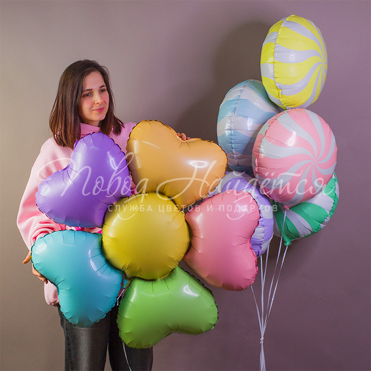 Обычные шары, облака из шаров Облако шаров "Карамельная страна"