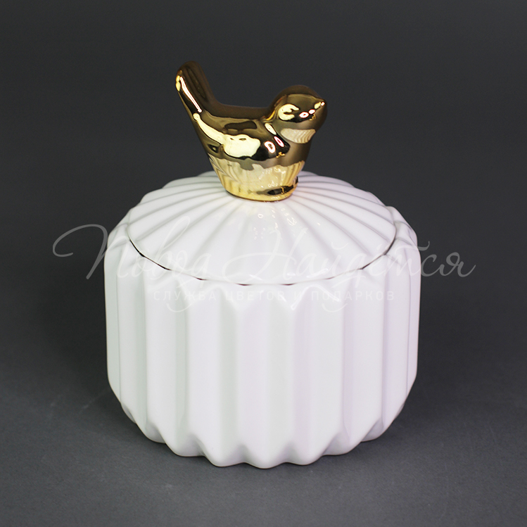 Сувениры Банка белая - Птичка певчая