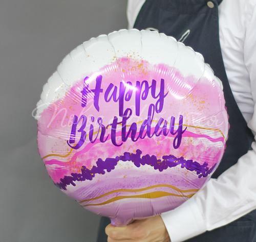 Happy Birthday (мраморная акварель)