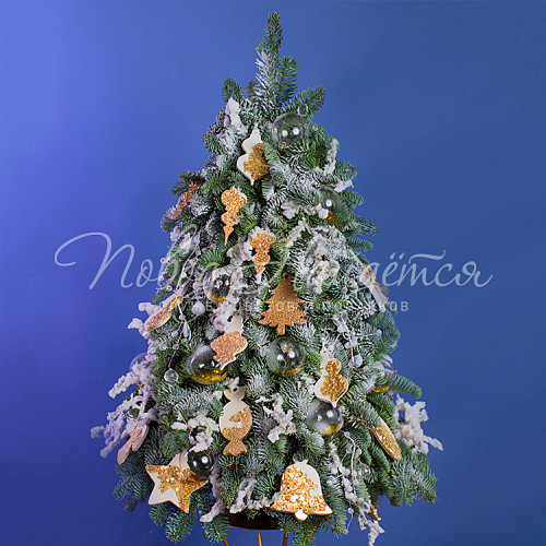 Елки декоративные украшенные Хрустальный лед