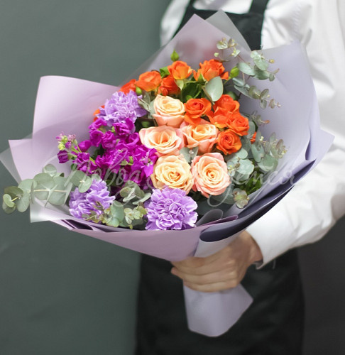 Дизайнерские букеты Огненный закат