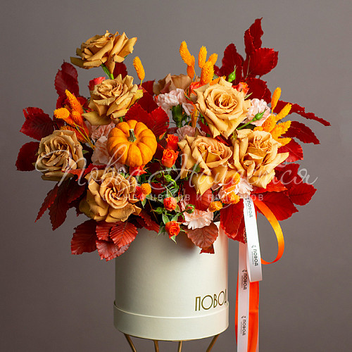 Цветы в шляпной коробке Чистое золото